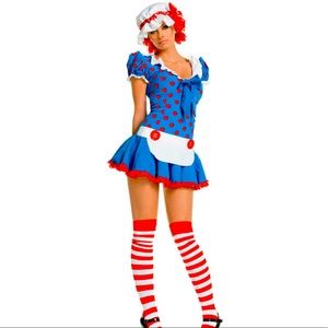 Rag Doll “Raggedy Ann” Halloween Costume with Wig